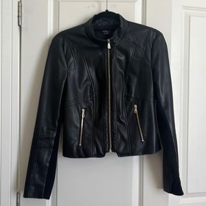Faux leather biker jacket